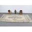 Tapis oriental rétro vert: tapis turc anatolien authentique fabriqué à la main pour espaces de cuisine brun / vert