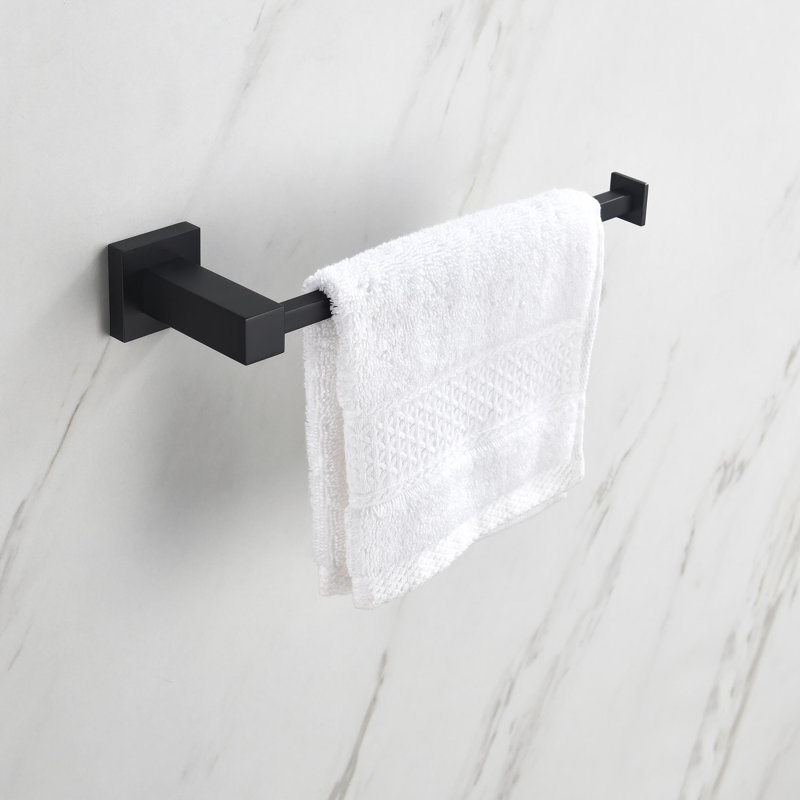 Cube 2 - Piece Bathroom Hardware Set, Matte Black