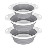 Collapsible Colander And Strainer Set Of 3-2 PC 4 Quart(1 Gal) And 1 PC 2 Quart(0.5 Gal) - BPA Free & Dishwasher-Safe Silicone Kitchen Foldable Strainer For Pasta, Veggies