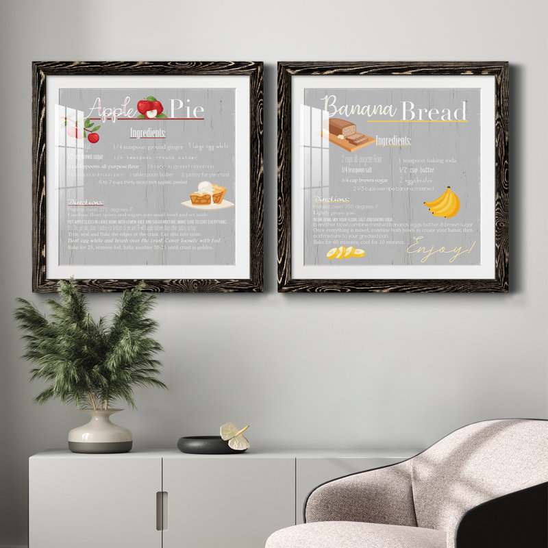 " Apple Pie " 2 - Pieces, Black Framed, 27.5" H x 55" W x 1.5" D