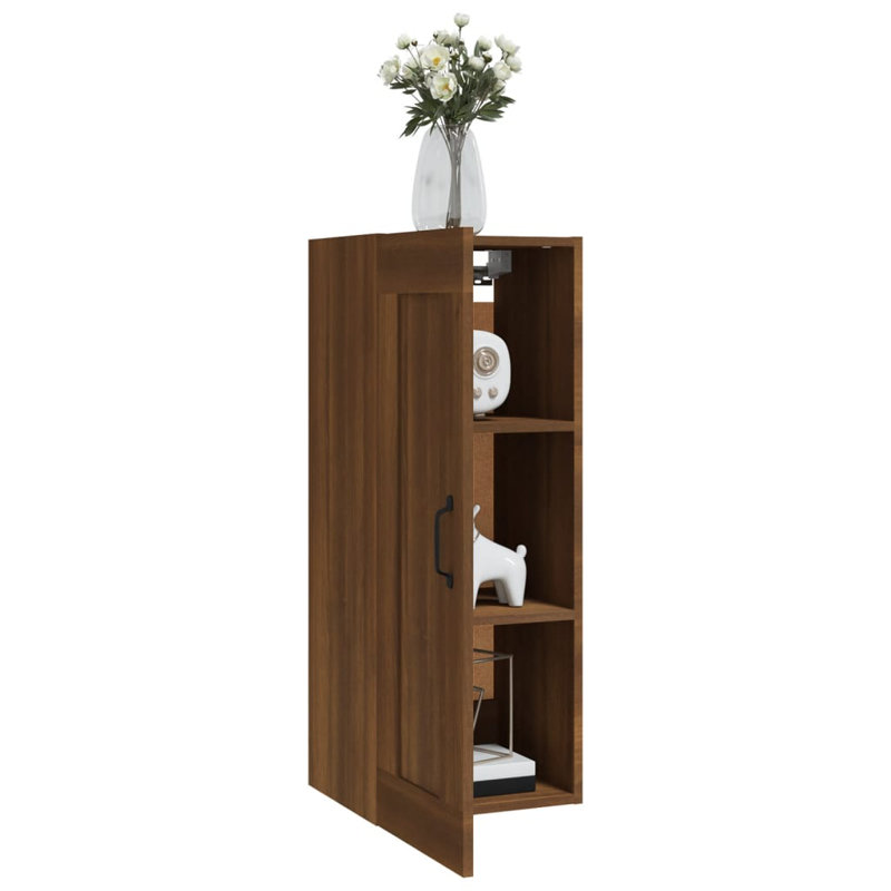 Kanesu Display Cabinet China Cabinet, 60cm H x 50cm W x 31cm D, Brown Oak