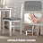 5-Piece Dining Table Set for 4, Farmhouse Kitchen Table Set with 4 Upholstered Padded Chairs, Solid Wood Legs and Backrest for Small Space, Dining Room, Breakfast Nook, White-1874031741