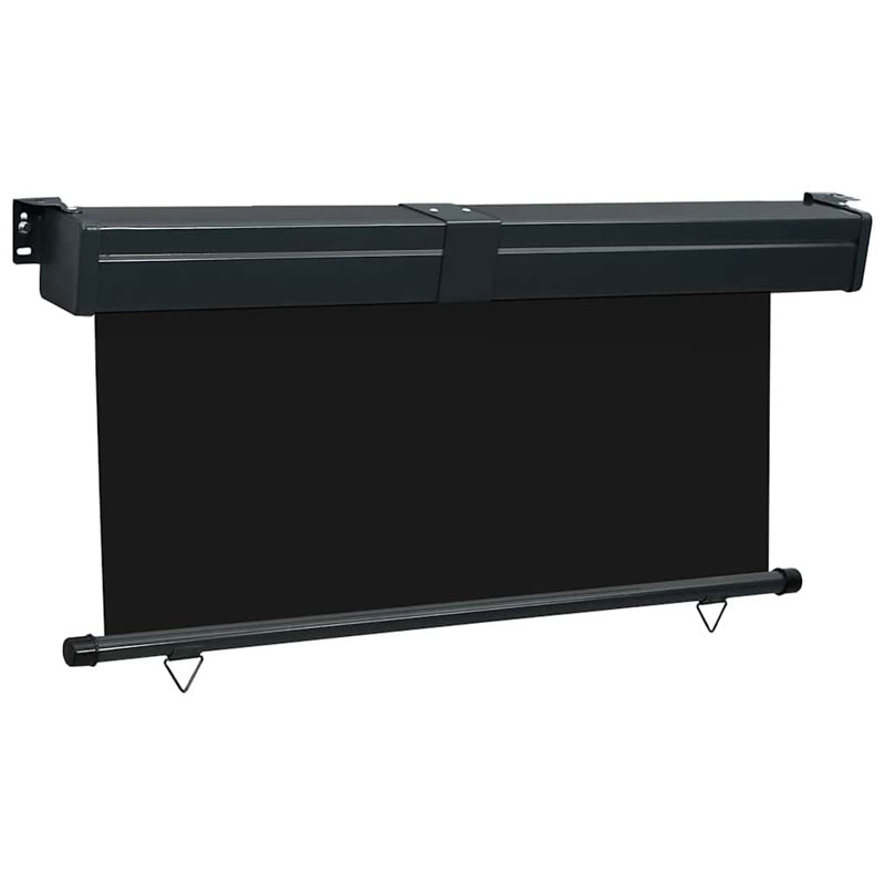 Écran d'intimité rétractable avec auvent rétractable, H 98,4 po x l 63 po, Noir
