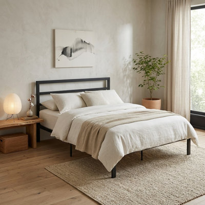 Base de lit plateforme en métal pour grand lit Queen