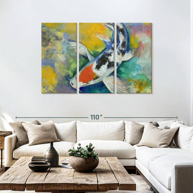 Tancho Sanke Koi, 48" H x 74" W