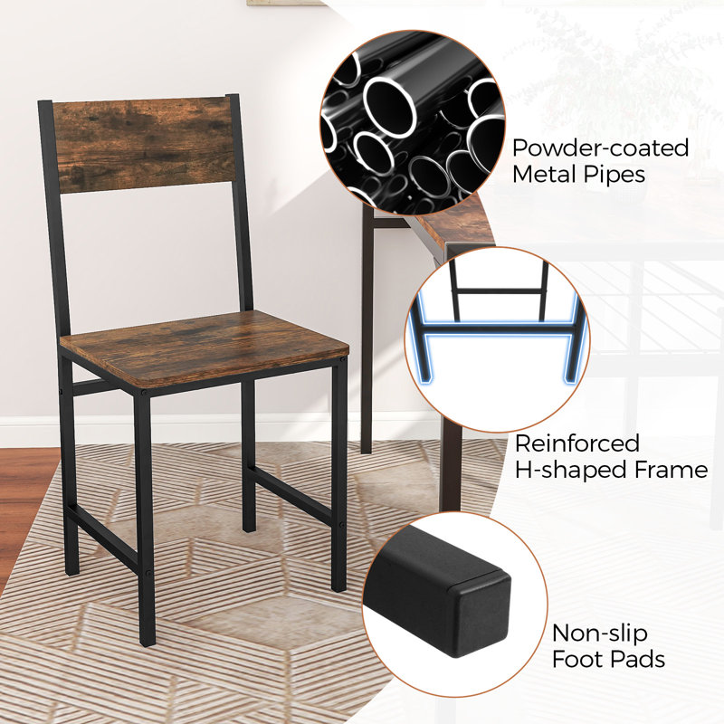 Metal Side Chair in Brown