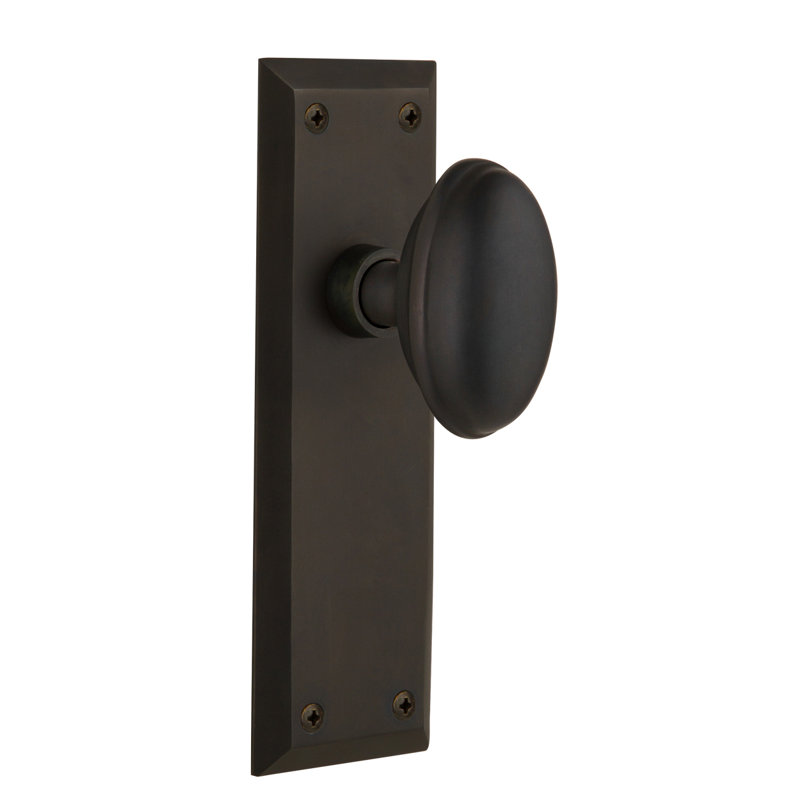 New York Plate with Homestead Door Knob, Oil-Rubbed Bronze