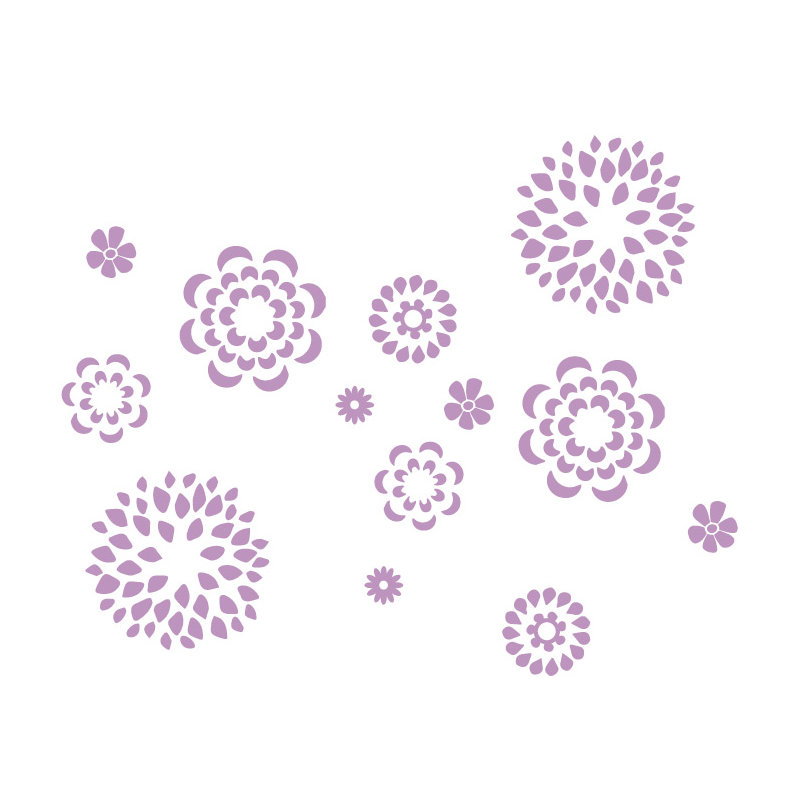 Plants & Flowers Non-Wall Damaging Wall Decal, 38" H x 48" W x 0.01" D, Lilac