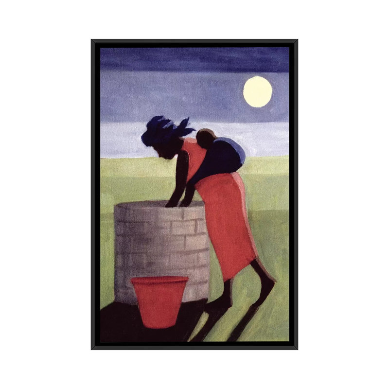 « maman », impression sur toile, H 26 po x l 18 po x P 1,5 po, Toile avec cadre noir, Pas de tapis