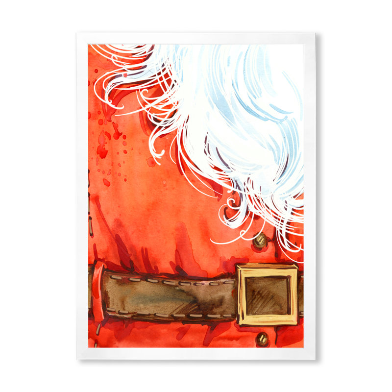 «Christmas Holiday Fancy Santa Claus II», reproduction d'art sur toile, H 36 po x l 24 po x P 1 po, Cadre photo blanc