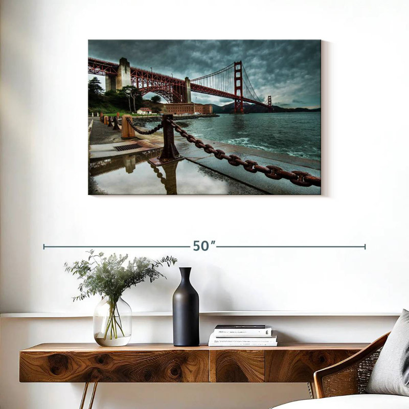 Lynelle Overcast Golden Gate Bridge, 24" H x 36" W