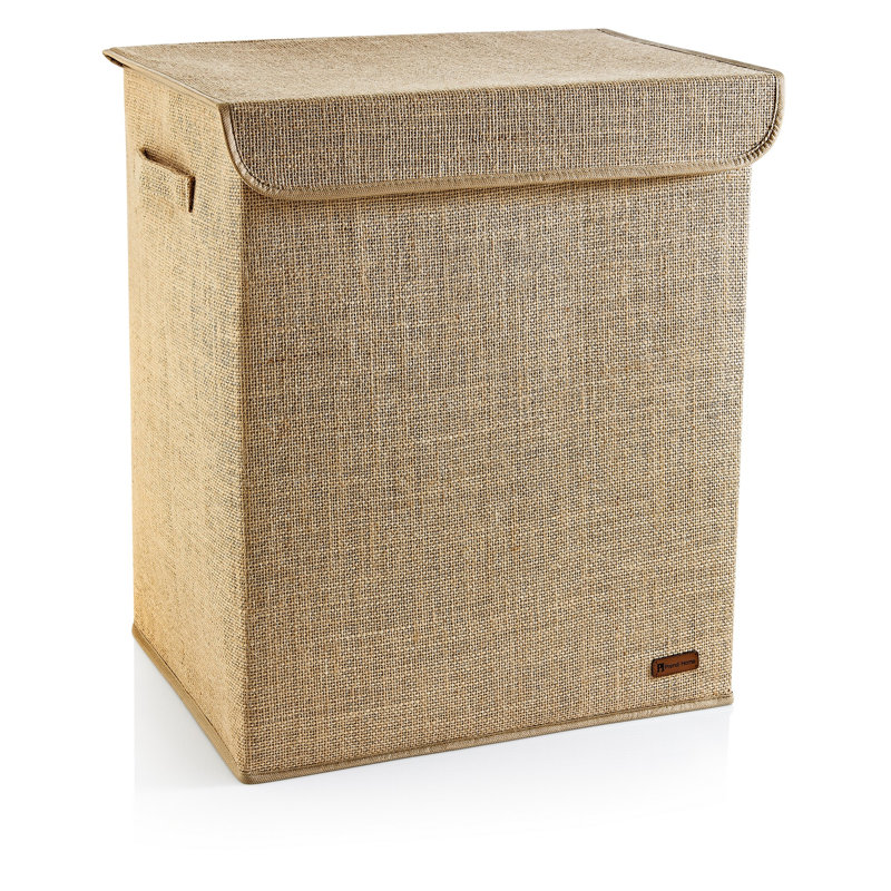 100% Jute 67L Floral Felt Storage Box