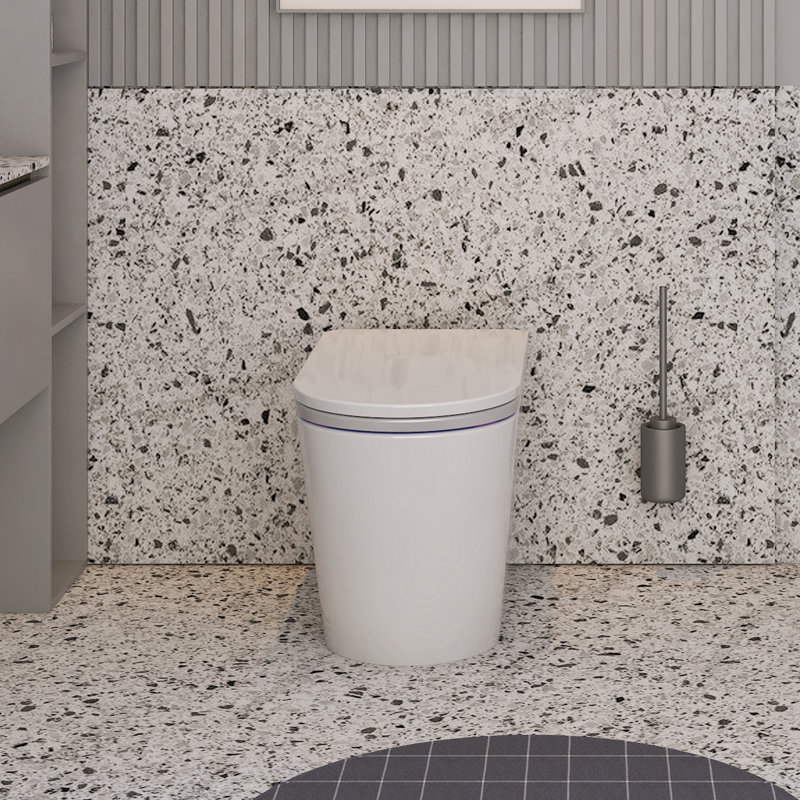 Elongated Smart Toilet 1.34 GPF In White Seat With Auto Open/Close, Auto Flush And Heated Seat
