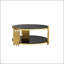 Double Layer Black Tempered Glass Top Stainless Steel Round Coffee Table For Modern Living Rooms-2096504319