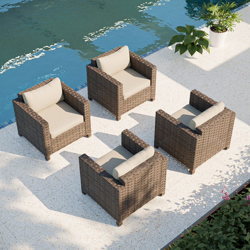 Chaises longues d'extérieur en osier