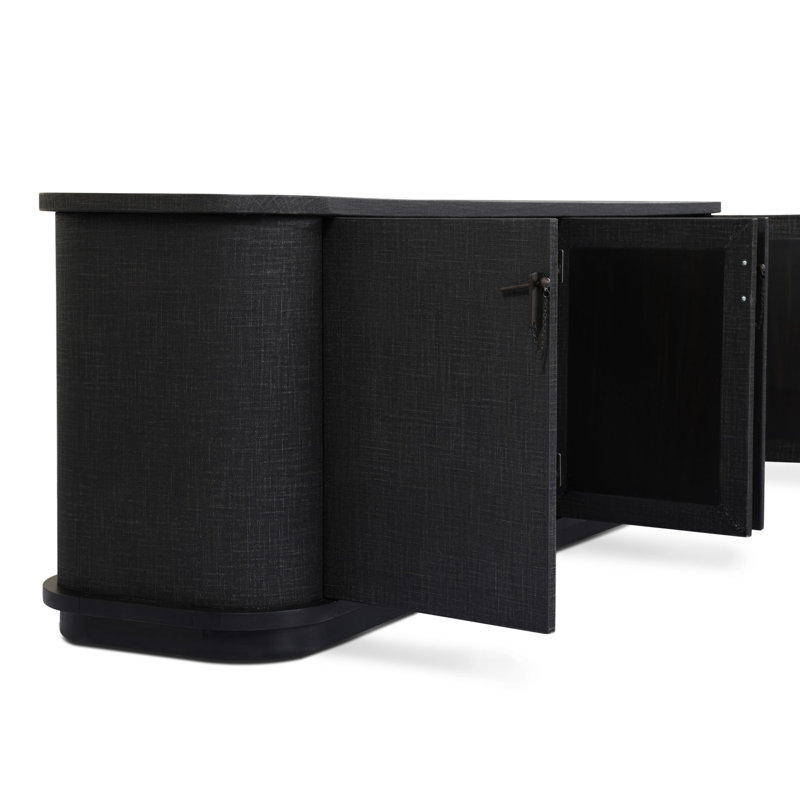 Berlin Media Console-Worn Black Veneer, Black