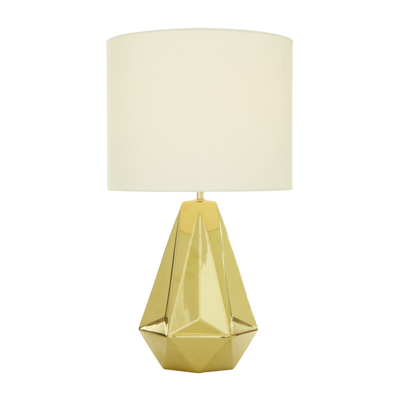 Cosmoliving By Cosmopolitan Modern Ceramic Table Lamp, Gold
