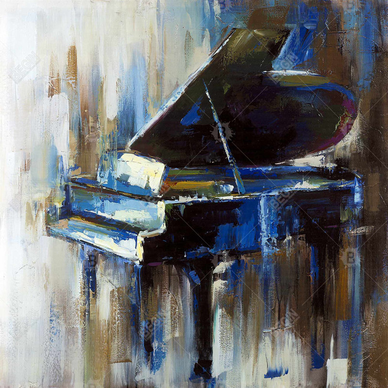 "Piano à queue abstrait" sur toile