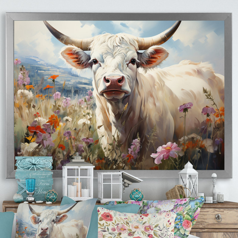 «Country Charm Pastel Meadows I», reproduction sur toile, Cadre simple argenté, H 24 po x l 32 po x P 1 po