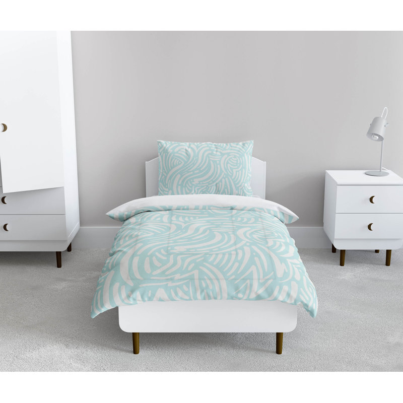 Ensemble d'édredon décoratif Cozy Swirl, Bleu clair