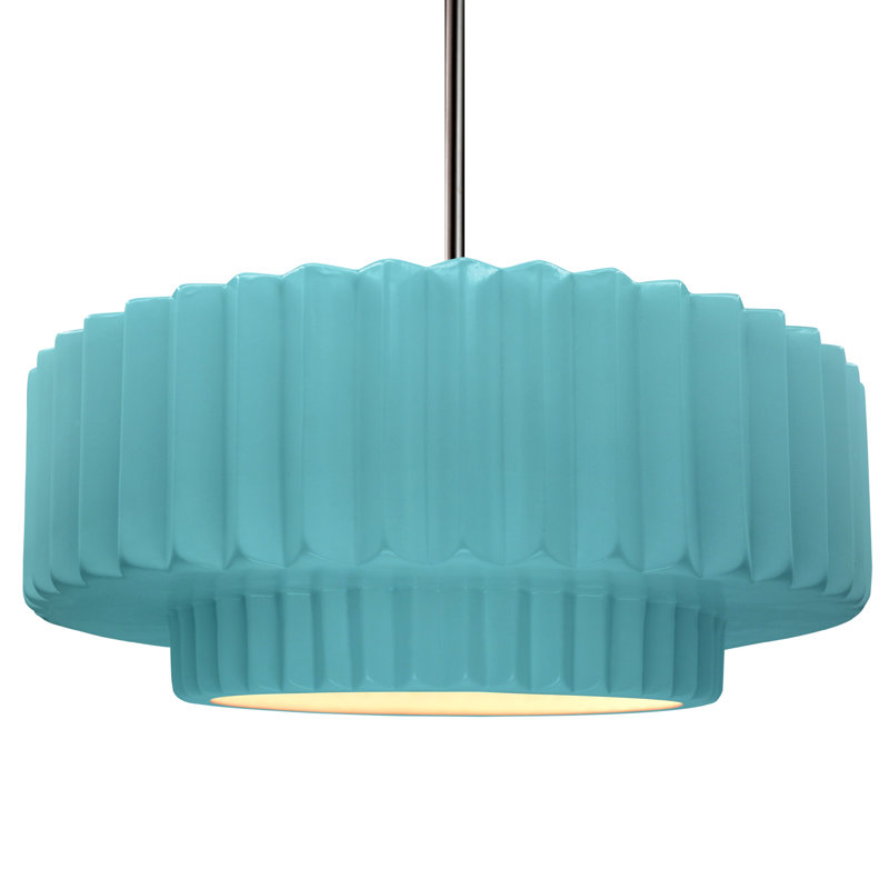 Luminaire suspendu 1 lumière Meydan, H 6 po x l 16,25 po x P 16,25 po, Piscine réfléchissante, Nickel brossé