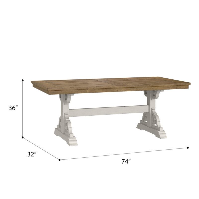 Allerus Oak Solid Wood Base Dining Table, 40"W x 78"L, Standard (30” Height)