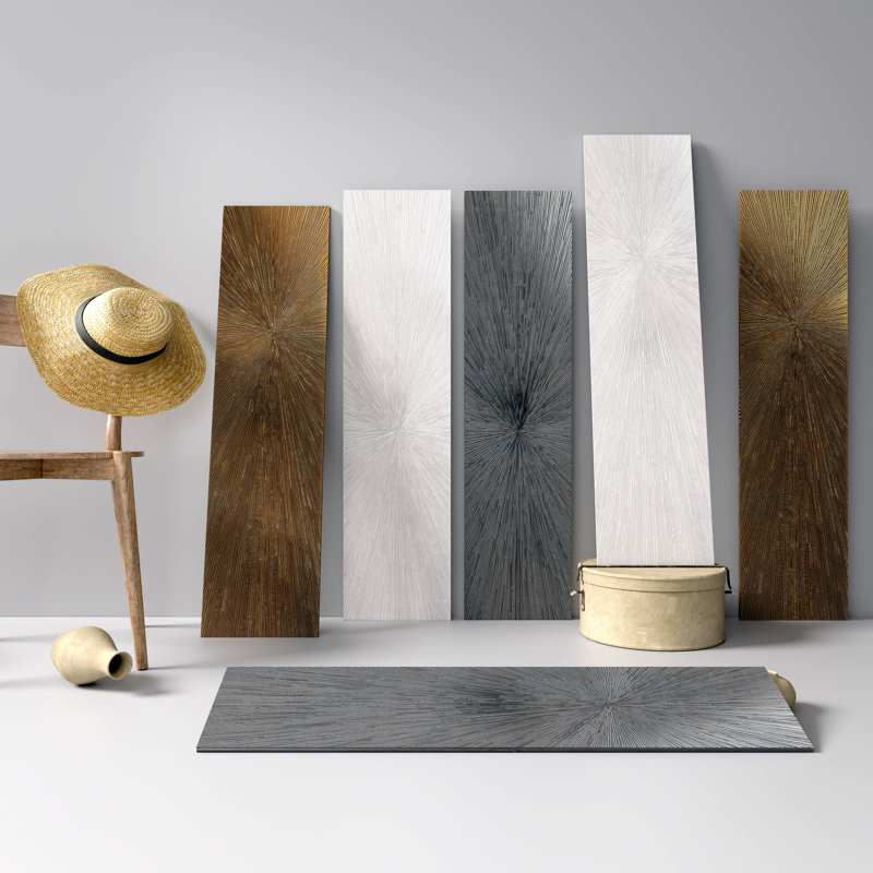 11.81 in. x 47.25 in. Glazed Porcelain Tile, White