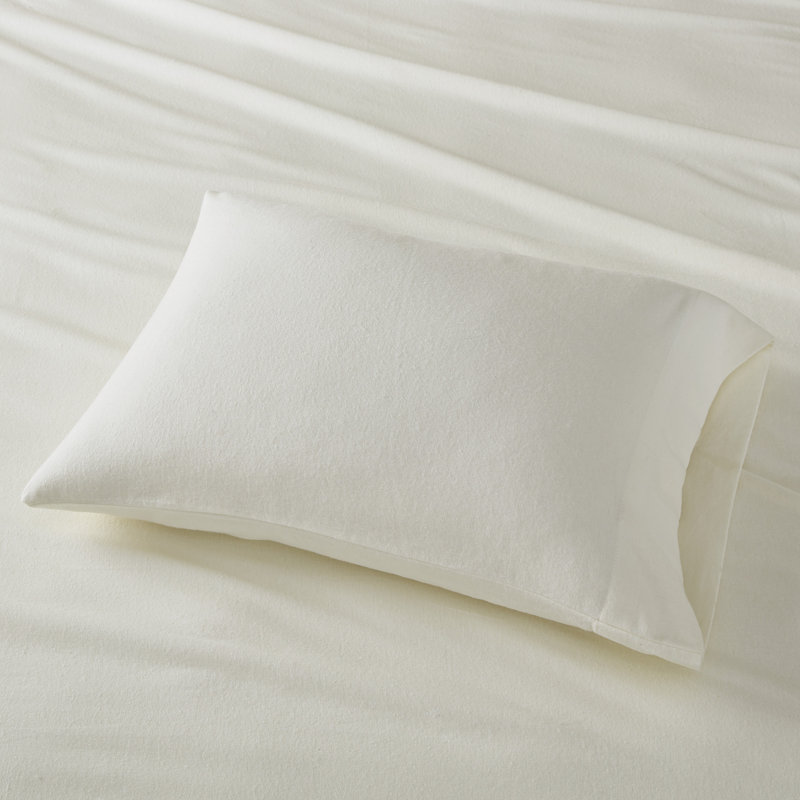 Ensemble de draps 100% coton Cozy, Ensemble de draps pour lit simple avec 1 taie d'or, Uni ivoire