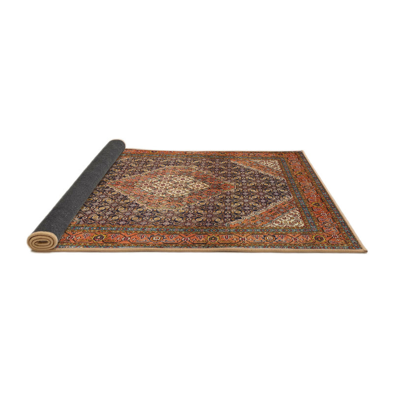 Tapis traditionnel brun / noir, Rond 4 pi