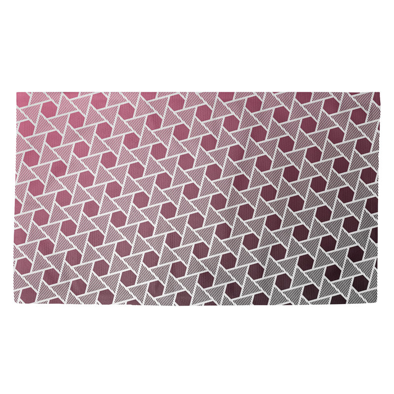 Tapis rose à motif d'hexagones et de triangles Mcguigan, Rectangle 3 pi x 5 pi
