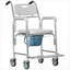 Fauteuil de commode de douche 3-en-1 HOMcom, siège de toilette surélevé de transport imperméable, siège rembourré d'une capacité de 330 lb, gris ardoise