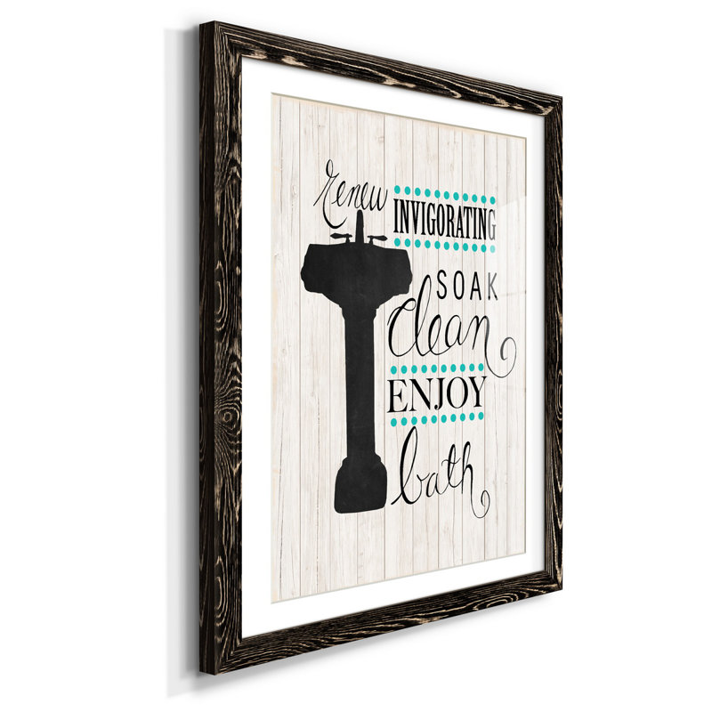 «Invigorating Soak», reproduction d'art textuel sur papier encadré, Noir, H 31,5 po x l 23,5 po x P 1,5 po