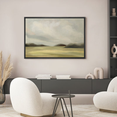 Reproduction d'art sur toile encadrée - paysage rétro, salon, décor de ferme moderne