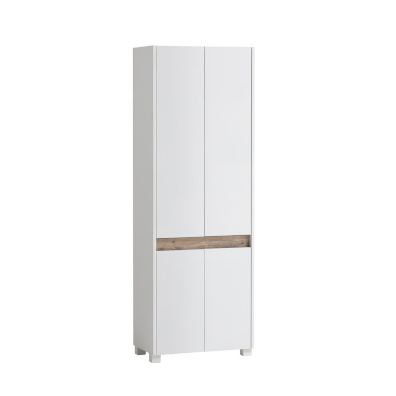 Jadus Shoe Cabinet, White, White
