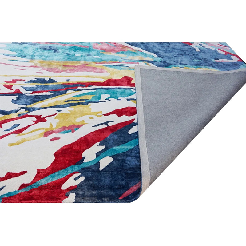 Area Rug in Blue/Red/Yellow/Ivory, Rectangle 5' x 8'