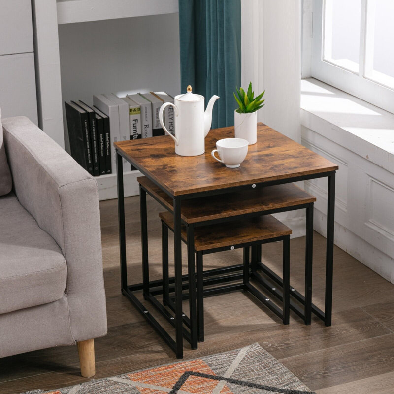 Antioch Frame Nesting End Tables, Dark Wood