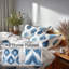 Ensemble de literie 5 pièces Modern - Ensemble de housse de couette et coussin décoratif scandinave bleu et blanc-124289022