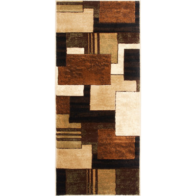 Tapis brun / vert Amalyn