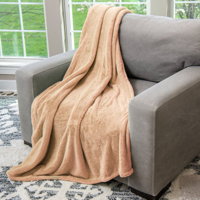 Jeté en fausse fourrure HGTV Super Luxe 50 x 70 pouces