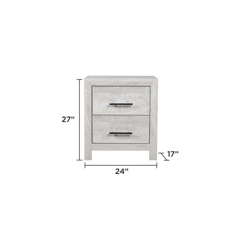 Mishika Twin 3Pc Bedroom Set Rustic Oak, Twin, Rustic Oak, 3 Pcs: Bed, 2 Nightstands