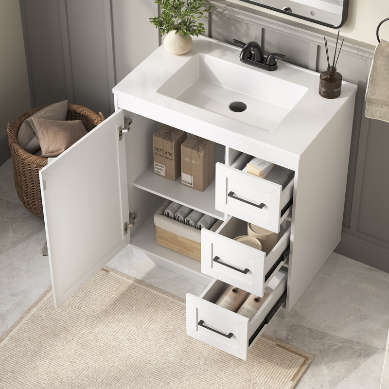 Freestanding Standard Single Vanity Bathroom Vanity With Top