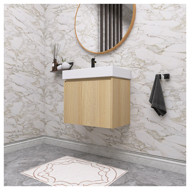 Meuble-lavabo avec plateau Jaiel, Beige