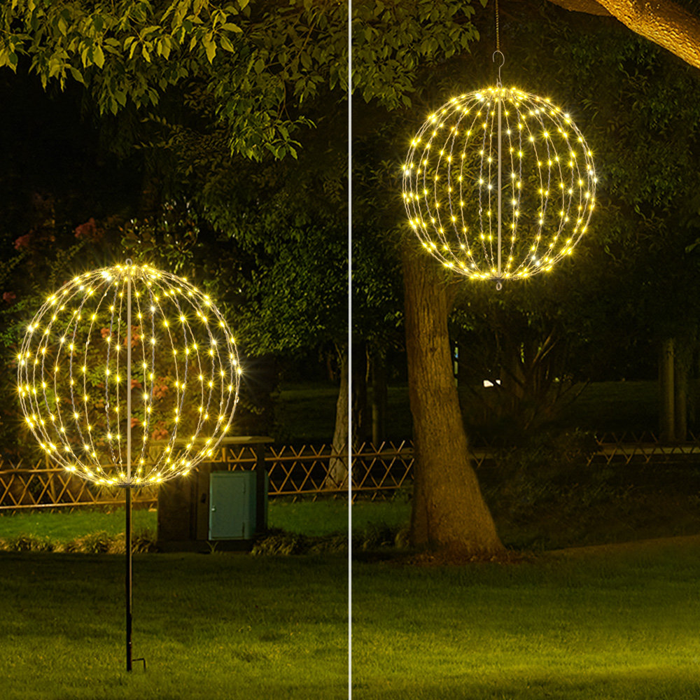 20" 200-LED Hanging Light Sphere, White