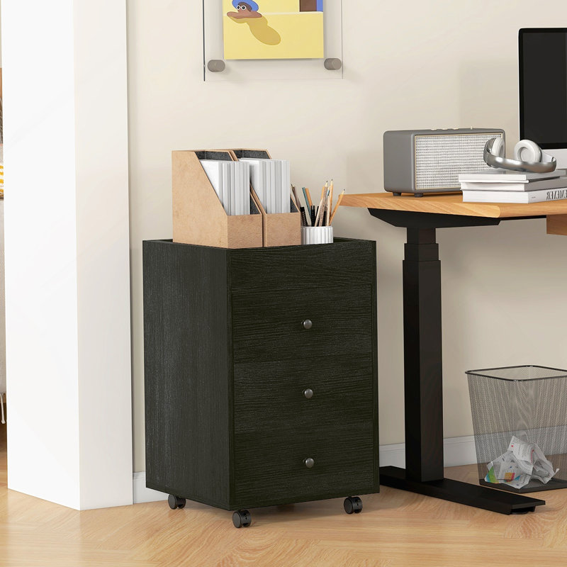 Drawer Home Office Storage Cabinet, Office Drawer On Wheels With Removable Tray, Under Desk Printer Stand With Storage,