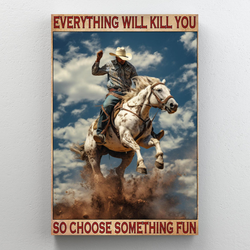 Cowboy Choisissez quelque chose d'amusant 2, H 20 po x l 16 po x P 1,25 po