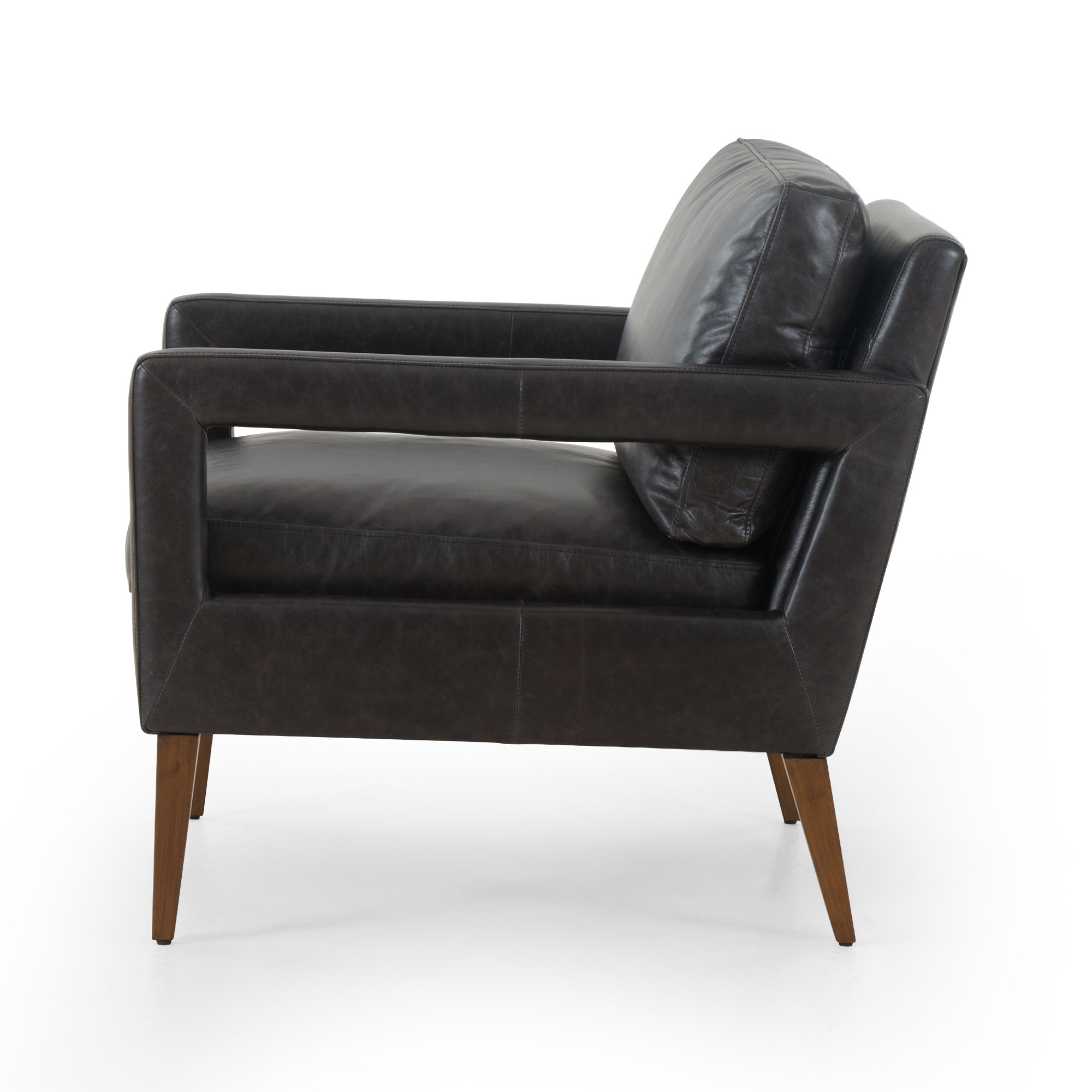 Yann Upholstered Armchair, Sonoma Black Top Grain Leather