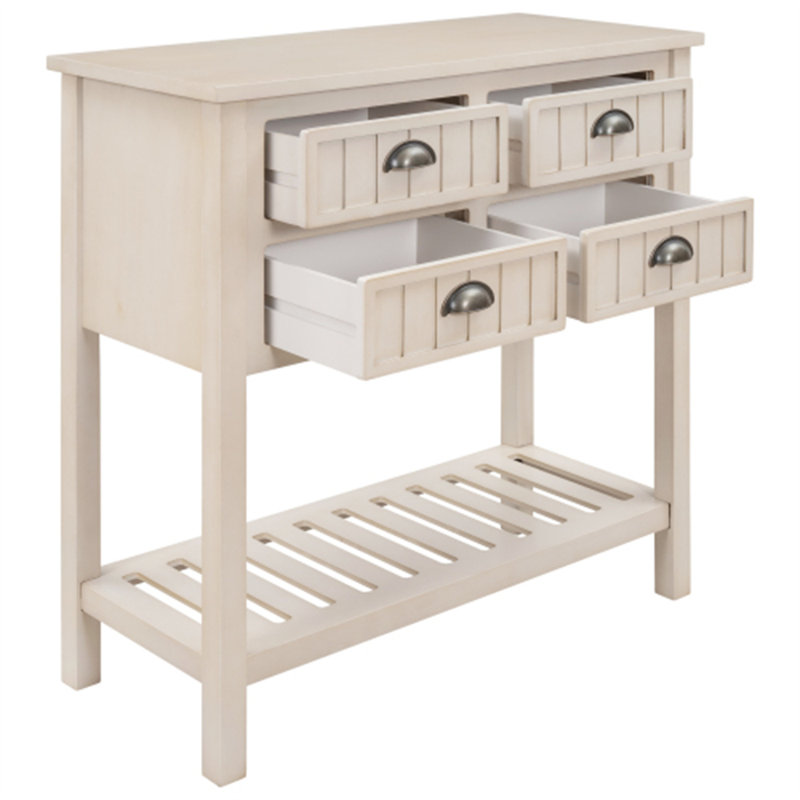 Buffet Buffet Console avec tablette inférieure, Beige