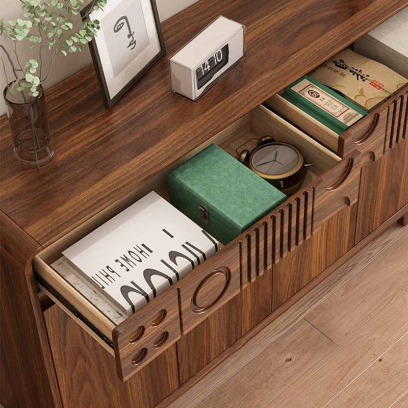 French-style enclosed shoe storage cabinet, 38.19" H x 55.12" W x 14.17" D