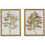 Ensemble de décorations murales en bois et feuilles d'or 3D