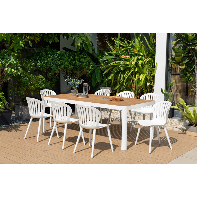 Chaise d'appoint de terrasse en aluminium et résine Kypros, Chaise blanche